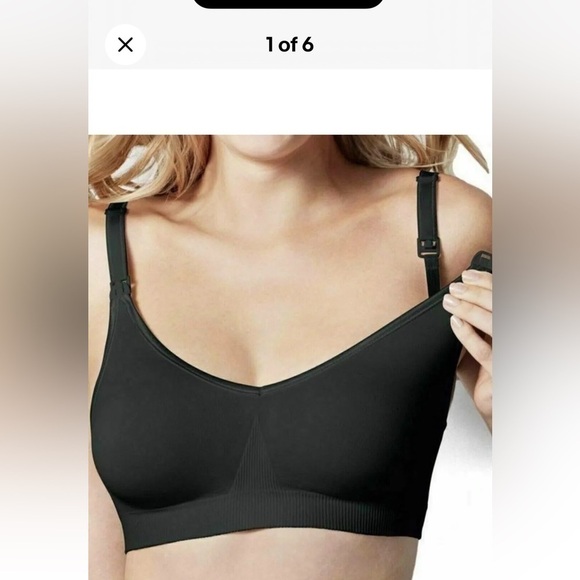 Bravado Basics Bra Plus Size S/P Black Nursing Maternity Wireless Double Layer - Picture 9 of 11